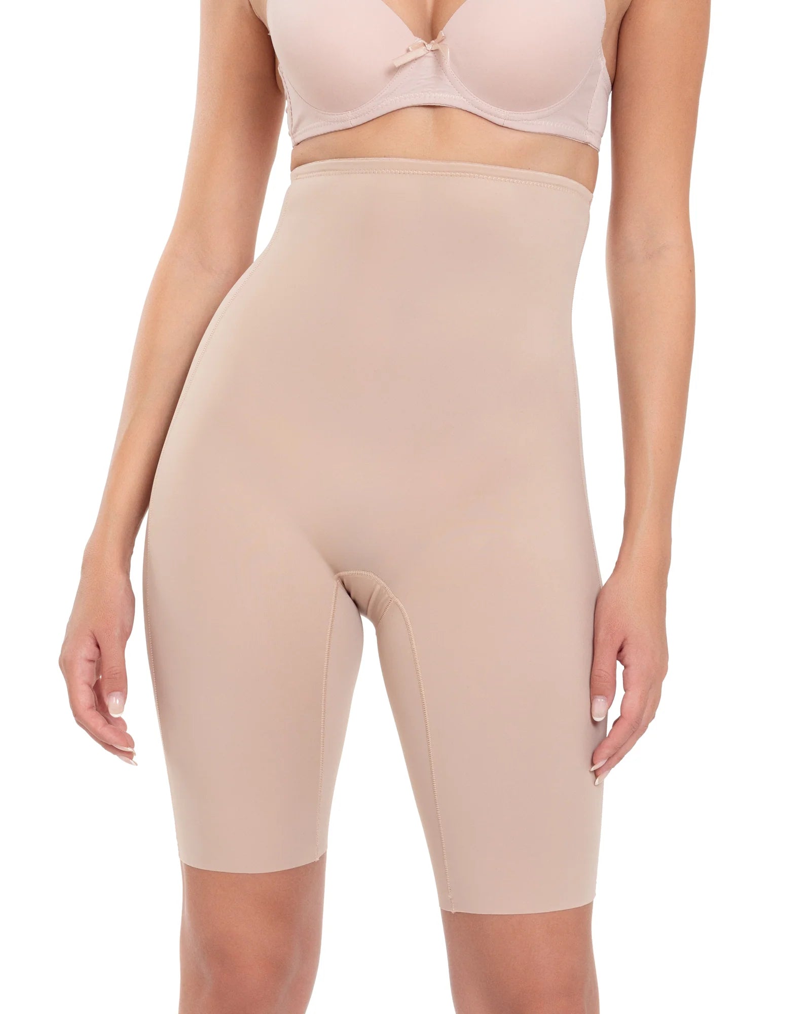 Short Tejido Reductor Hasta la Rodilla Control de Abdomen y Moldeo de Piernas