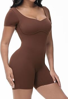 Enterizo Corto Moldeador con Espalda Abierta y Efecto Push Up