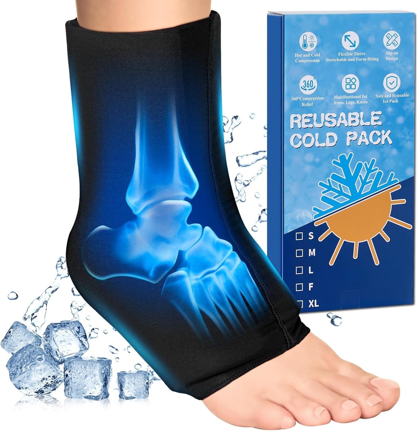 Tobillera de Compresión Terapia Frío y Calor Reutilizable