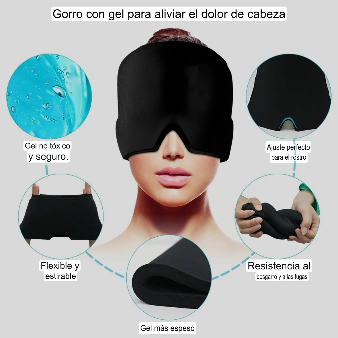 Antifaz Terapéutico para Migraña con Gel – Alivio y Descanso Inmediato