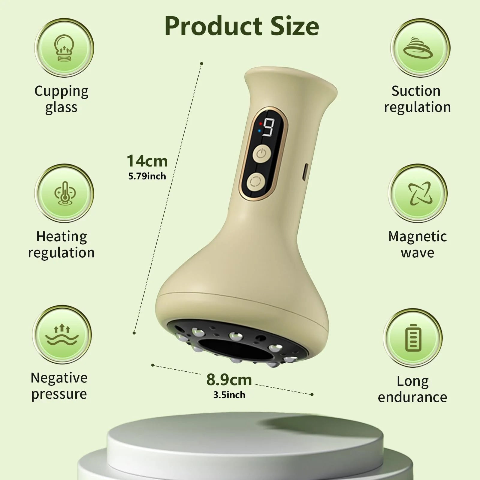 Masajeador Corporal Eléctrico con Ventosas, Calor y Succión