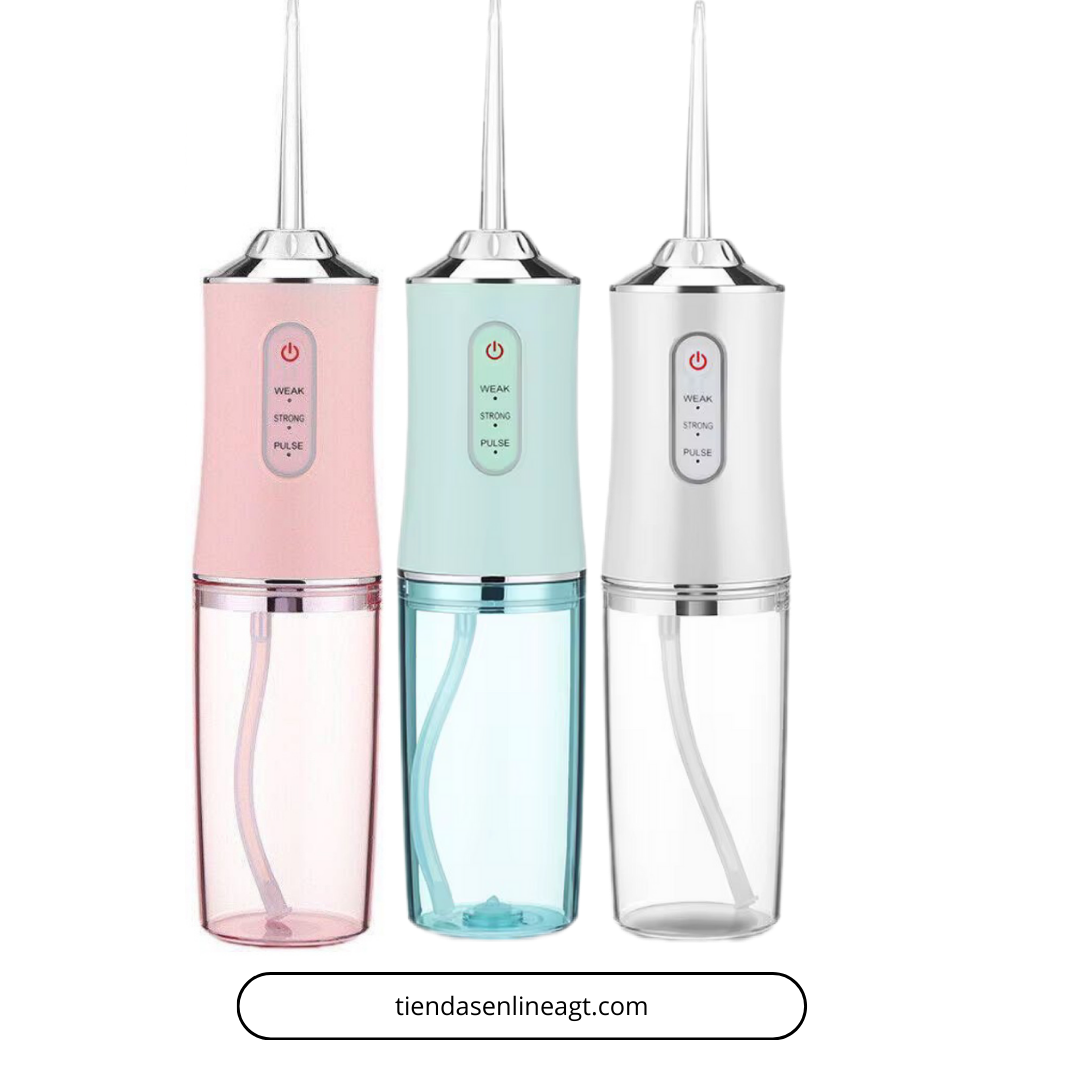 Irrigador Bucal Portátil Recargable 220 ml con 4 Boquillas y 3 Modos de Limpieza