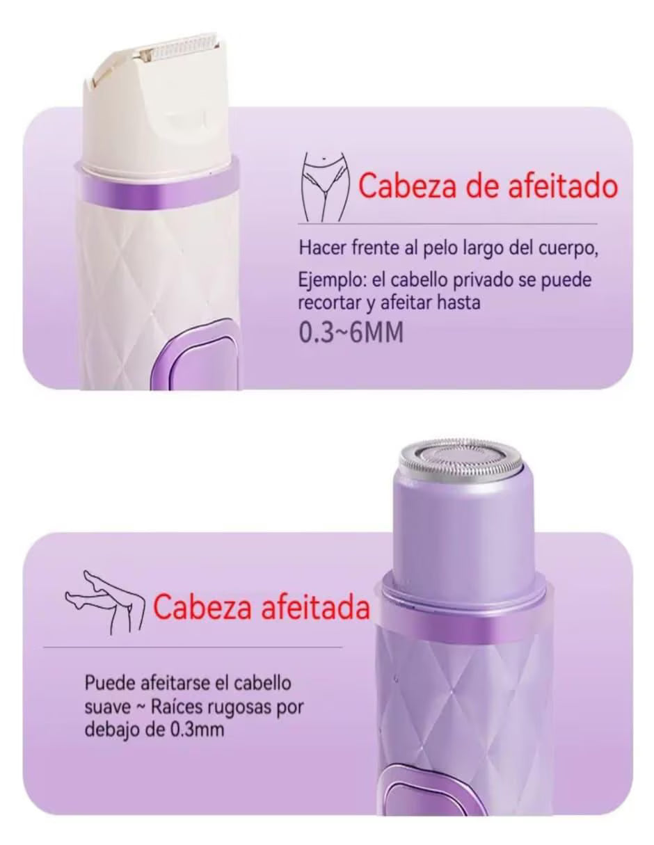 Afeitadora Depiladora 2 en 1 Eléctrica Recargable para Mujer