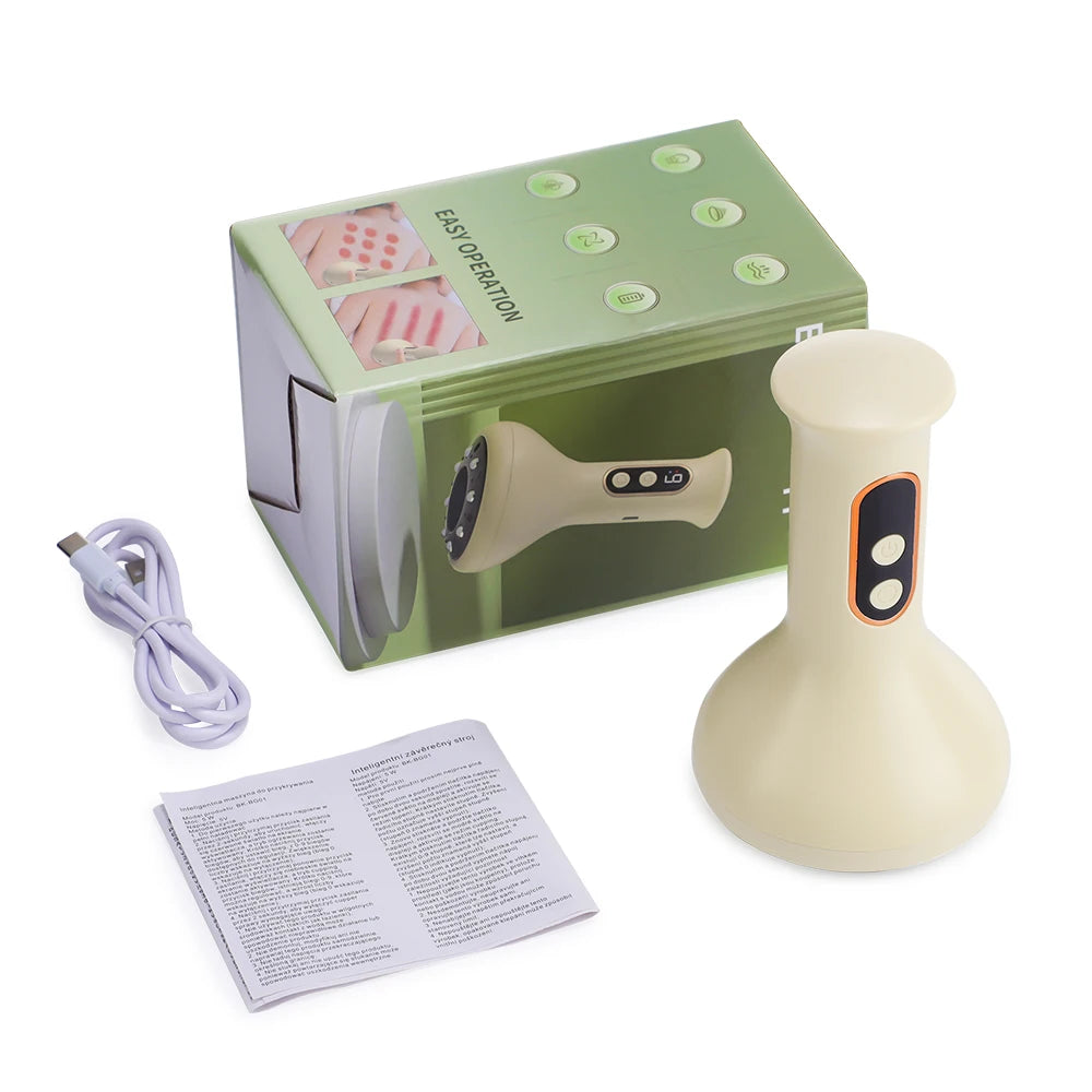 Masajeador Corporal Eléctrico con Ventosas, Calor y Succión